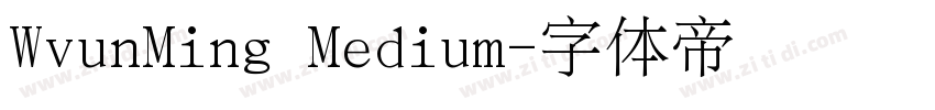 WvunMing Medium字体转换